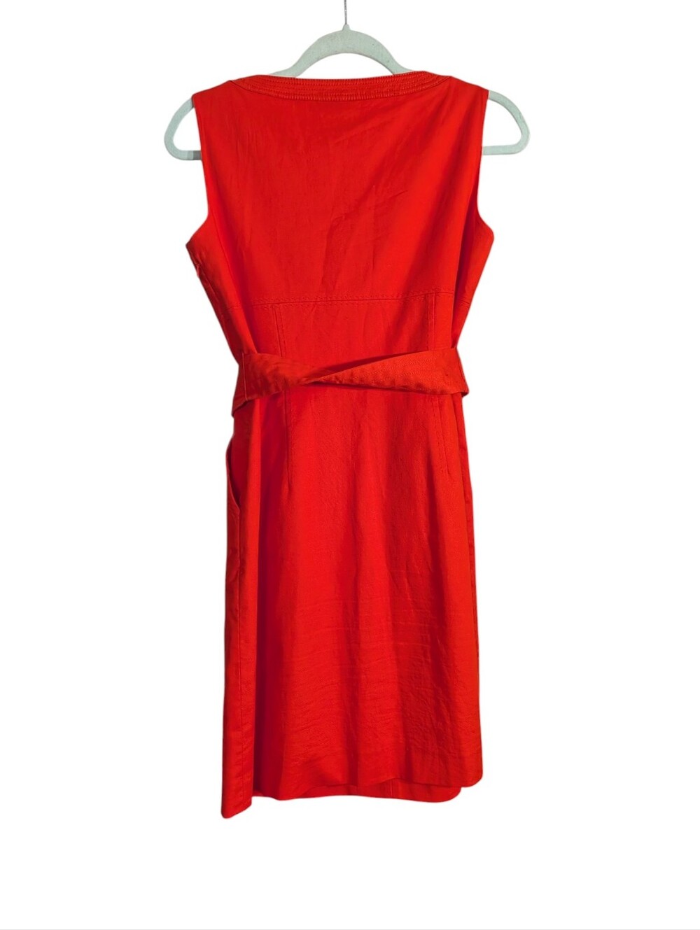 Tory Burch Orange Cotton Blend Belted Sheath Dress | Size 4 - Picture 6 of 9
